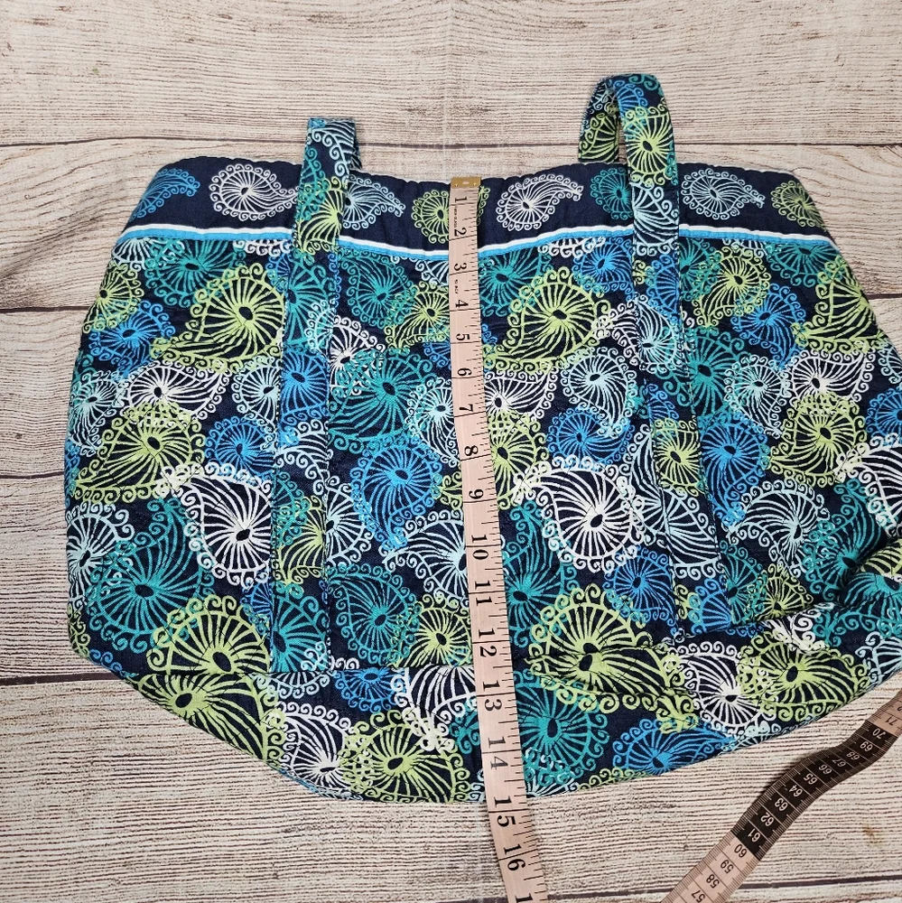 Vera Bradley Blue Teal Paisley Cotton Tote Bag